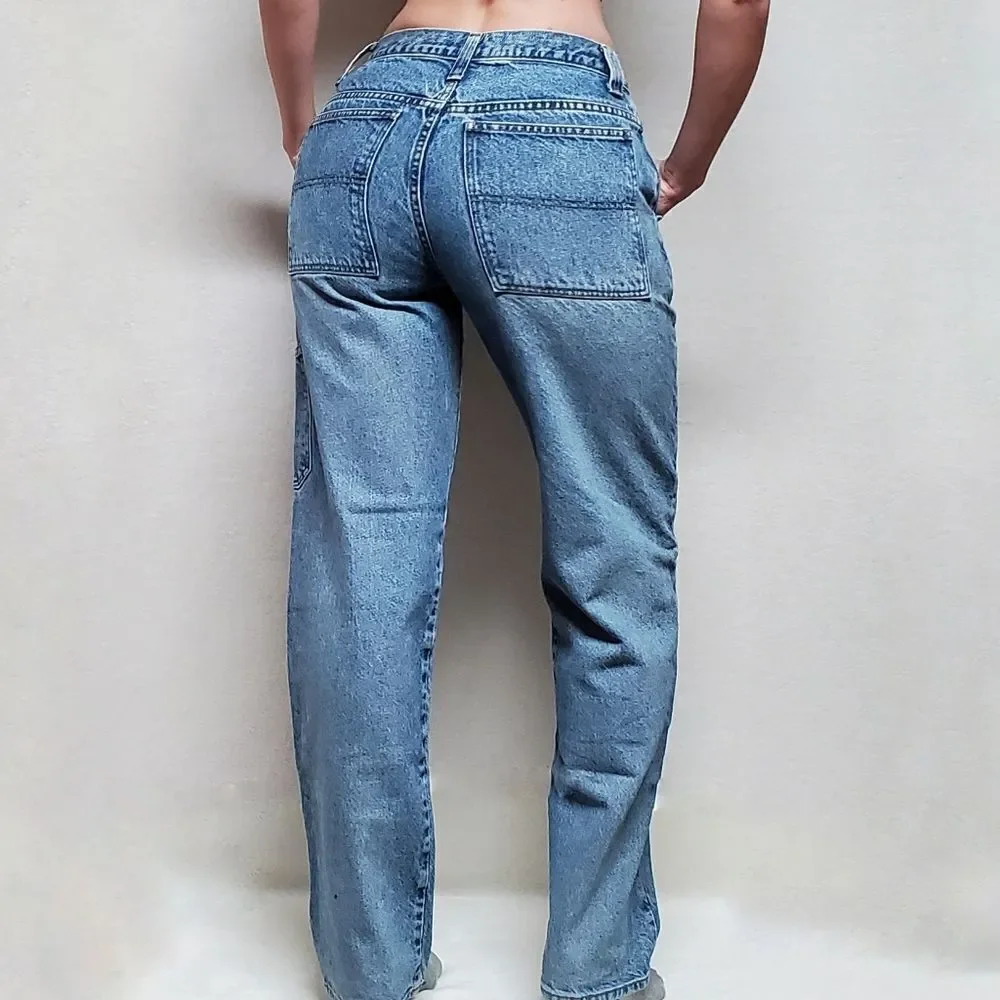 RARE Vintage 1990s AE Dungarees Distressed Button-Fly Baggy Cargo Jeans